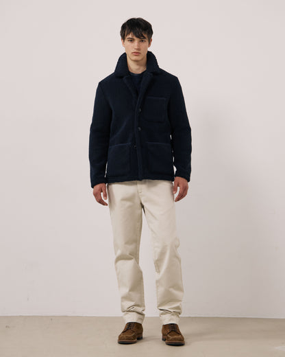 Sherpa Utility Knitted Jacket - Navy