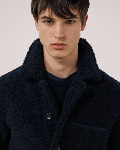 Sherpa Utility Knitted Jacket - Navy