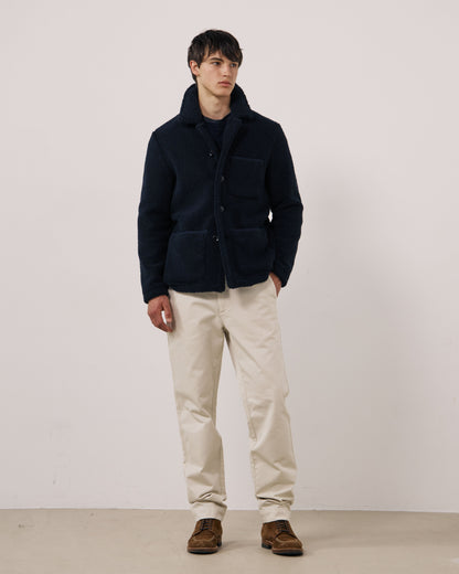 Sherpa Utility Knitted Jacket - Navy