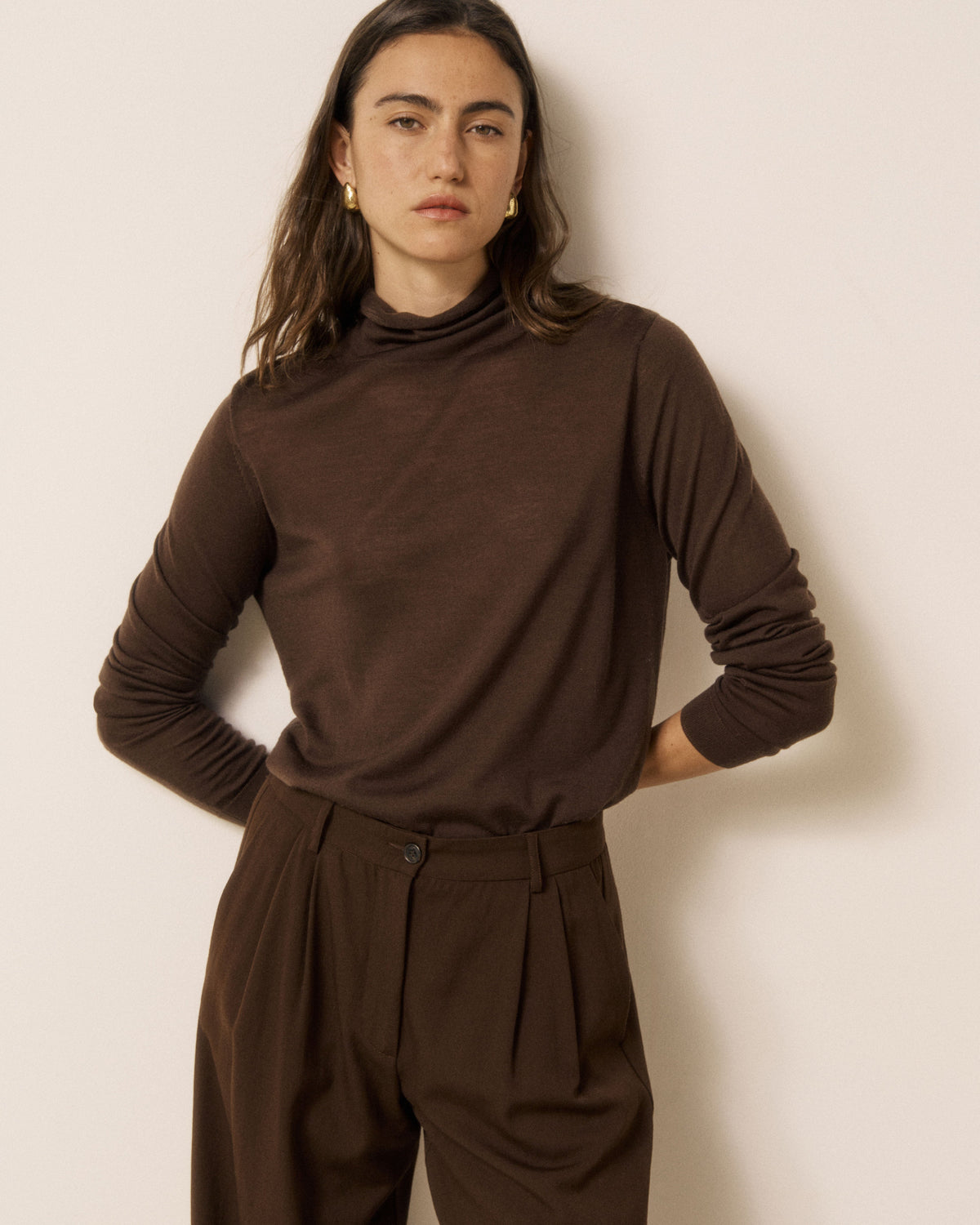 Myrfa Knitted Sweater - Chocolate