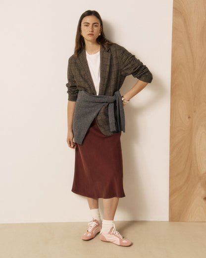 Women's brown Victo woven jacket by Hartford Women's, showing textured fabric and stylish design.