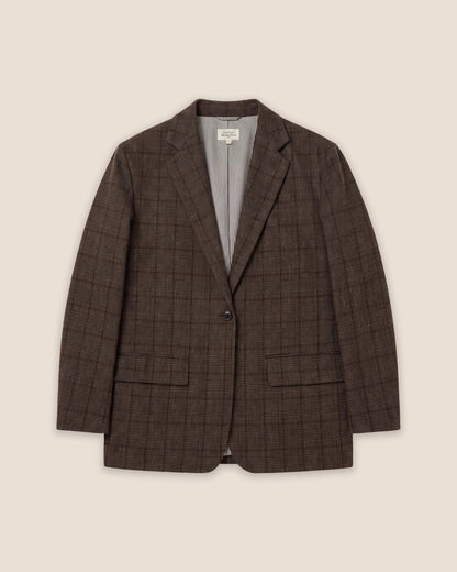 Women's brown Victo woven jacket by Hartford Women's, featuring textured fabric and stylish design, shown on a model.