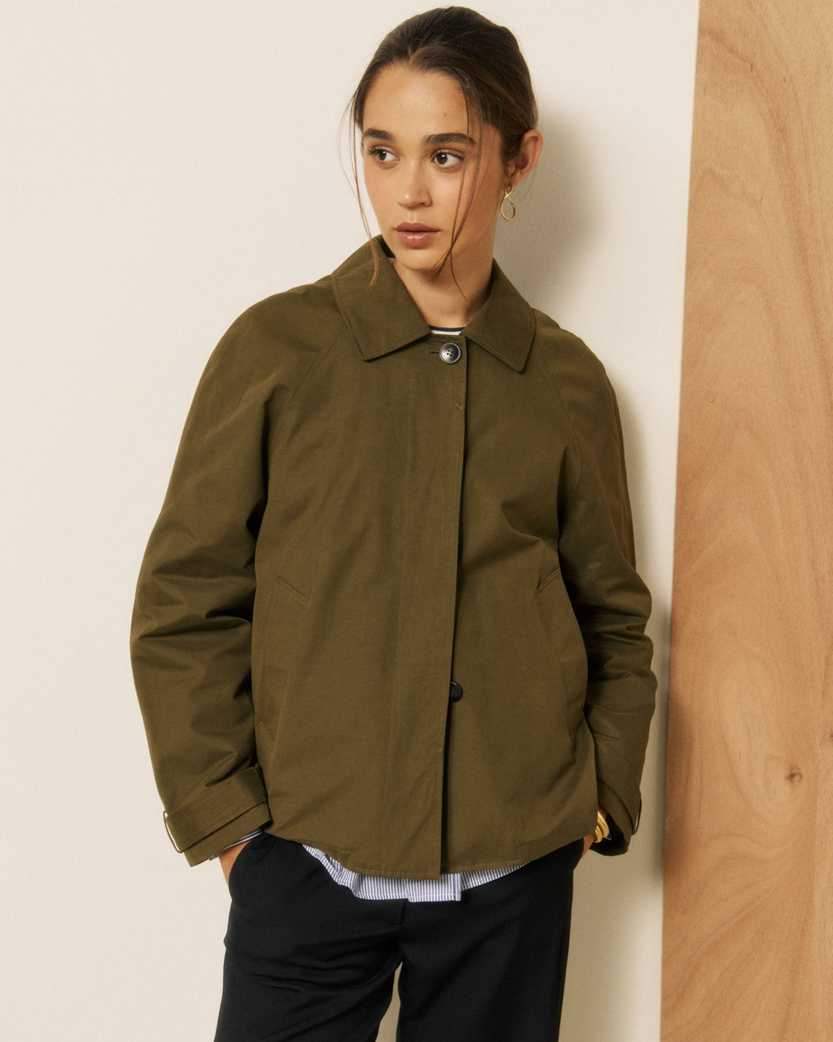 Voltaire Woven Coat - Army
