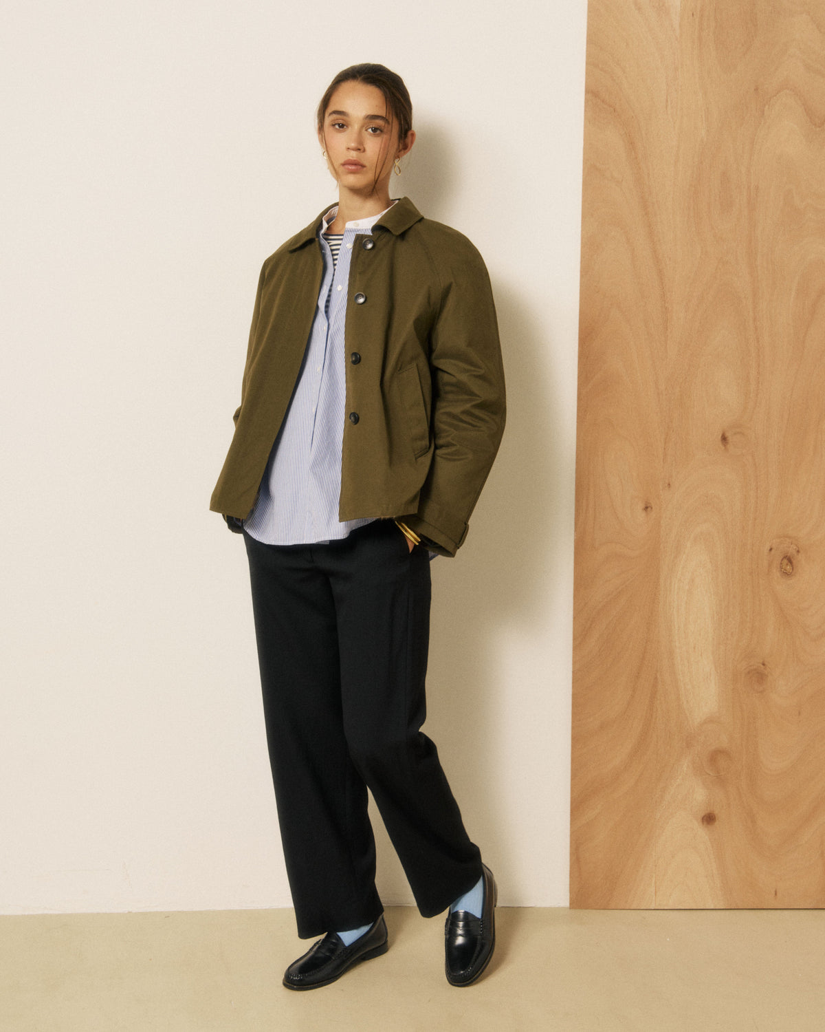 Voltaire Woven Coat - Army