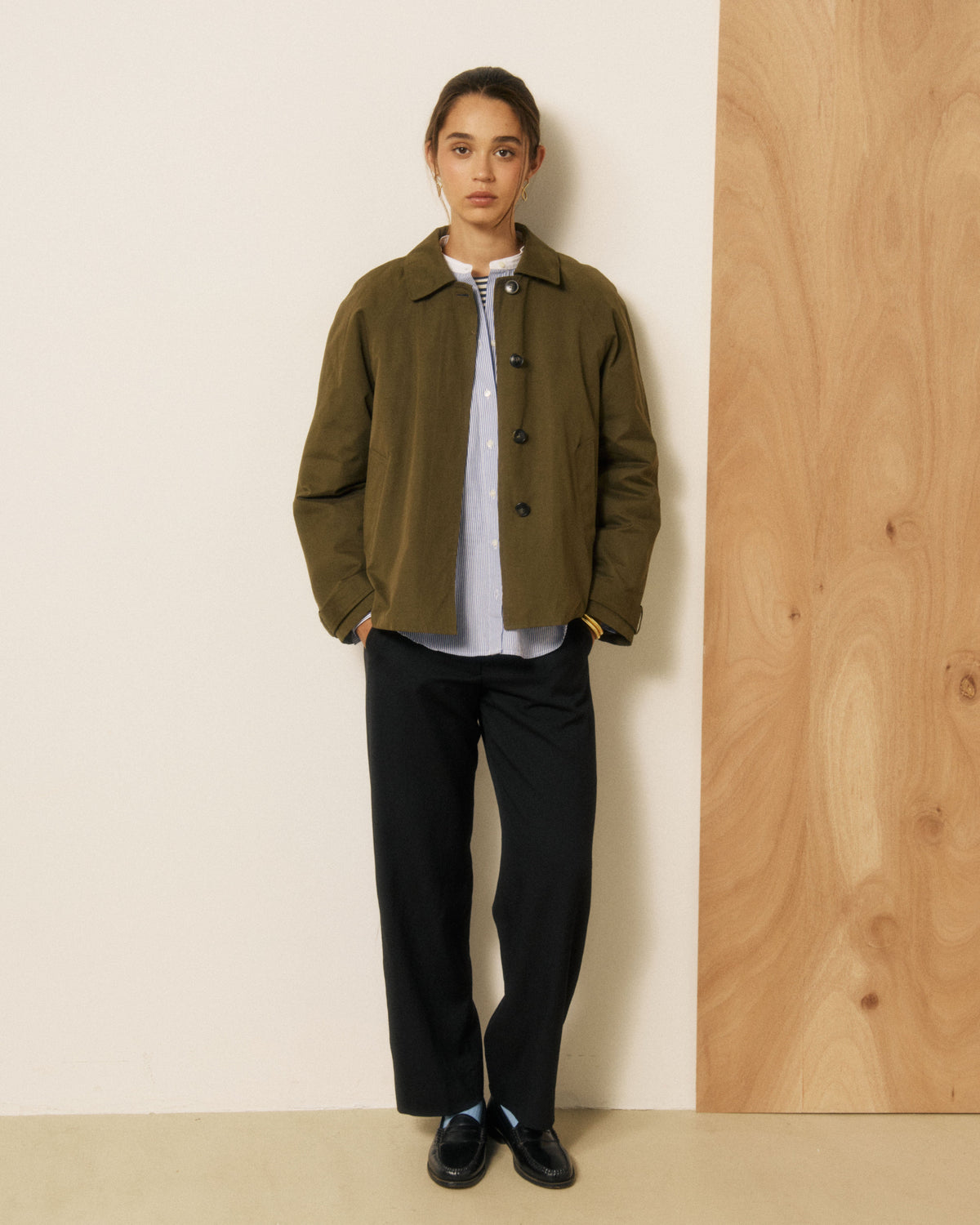 Voltaire Woven Coat - Army