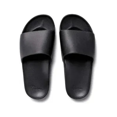Black Archies footwear from the M8/W9 collection, featuring sleek design and comfortable fit.