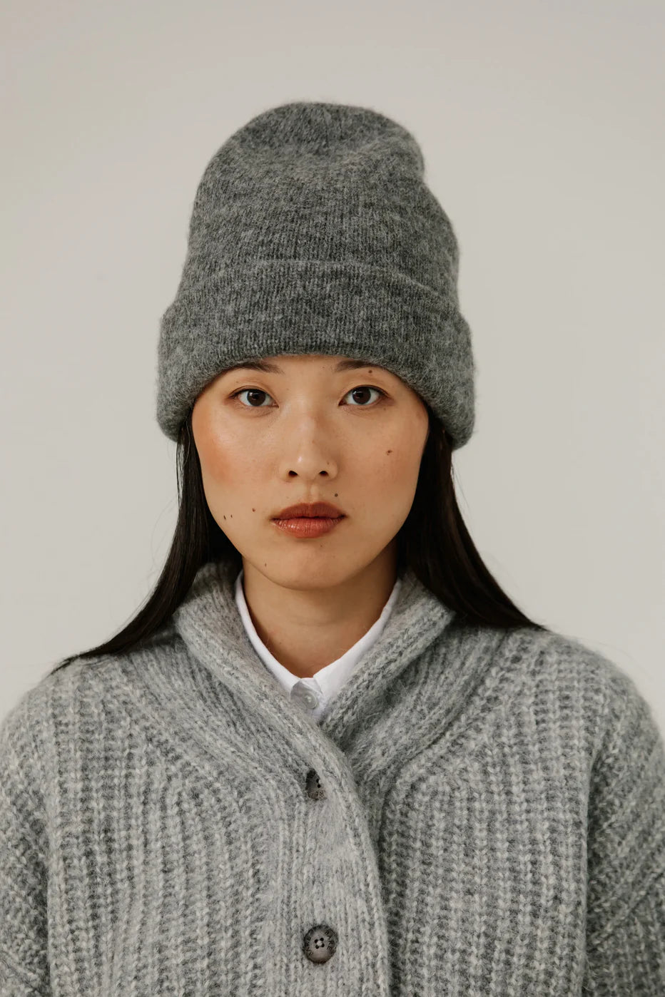 Baby Alpaca Andes Beanie - Grey Melange - DUNE + SALT