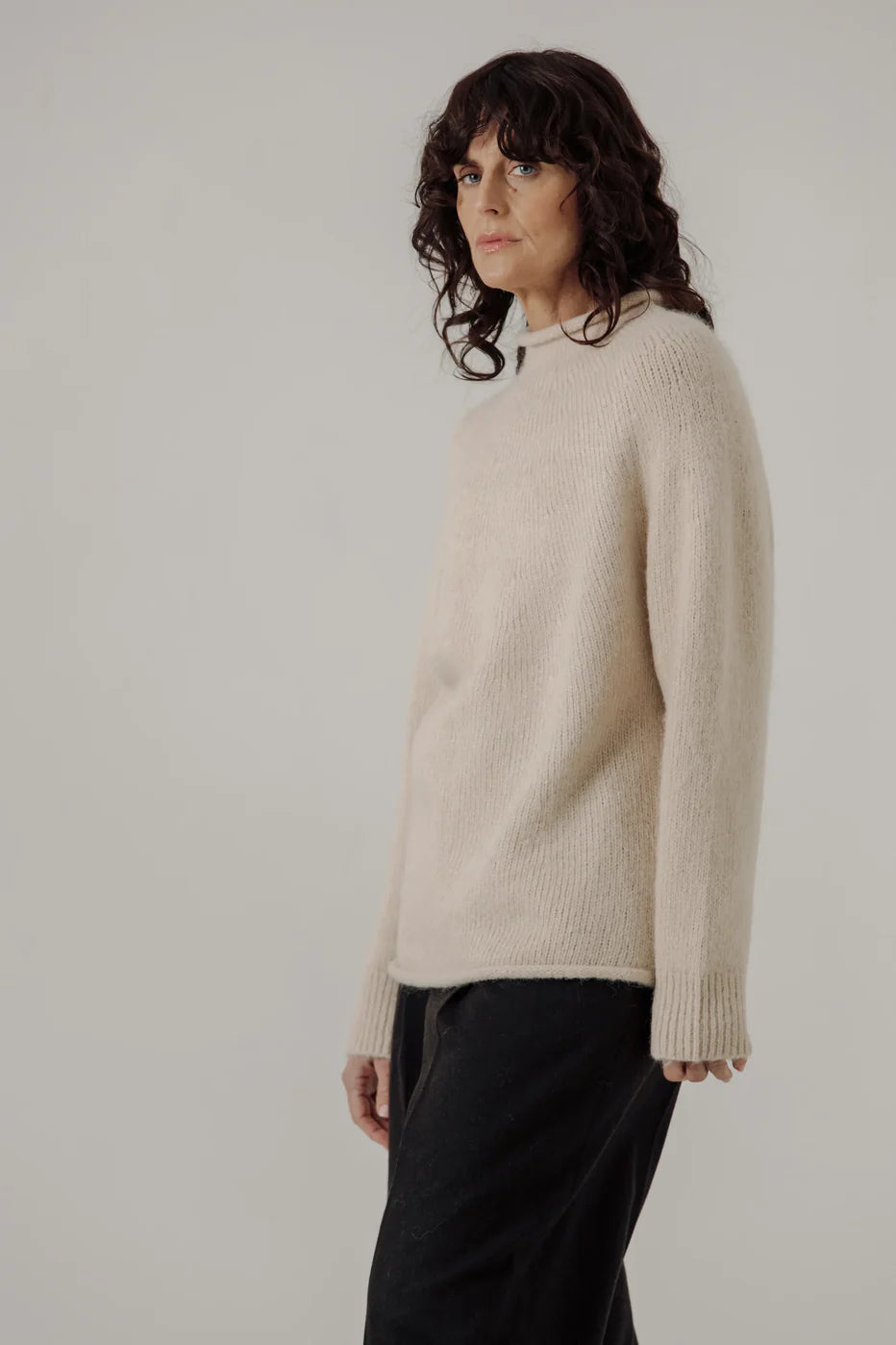 Handloom Rollneck Sweater - Cream - DUNE + SALT