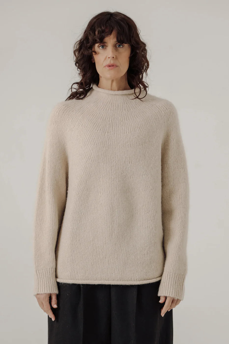 Handloom Rollneck Sweater - Cream - DUNE + SALT
