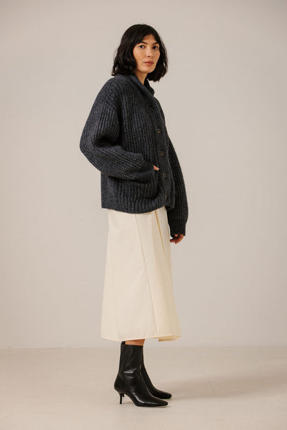 Oversized Shawl Cardigan - Dark Navy