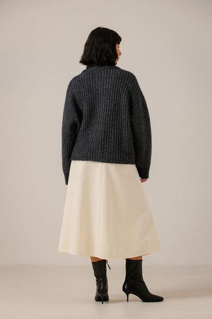 Oversized Shawl Cardigan - Dark Navy