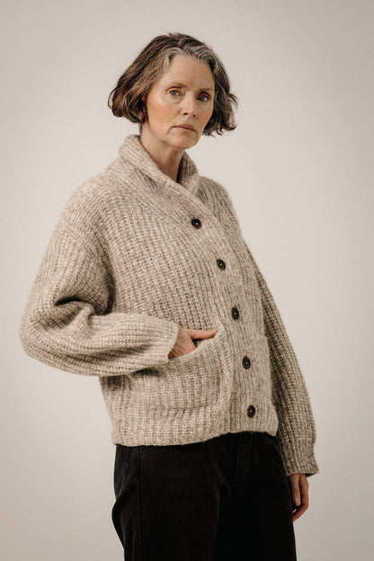 Oversized Shawl Cardigan - Marble