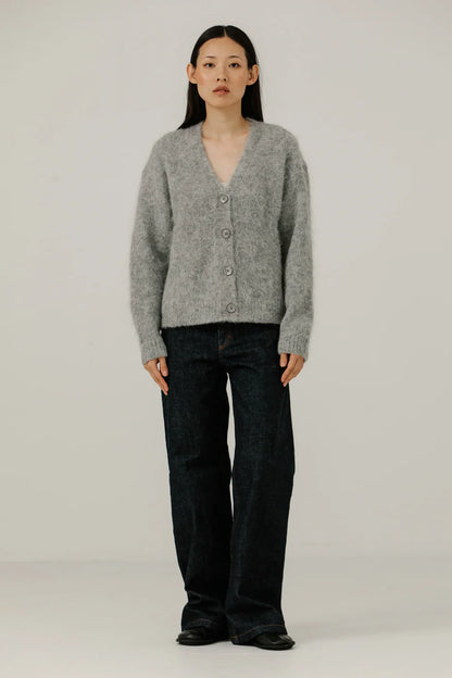 Suri Alpaca Cardigan - Grey - DUNE + SALT