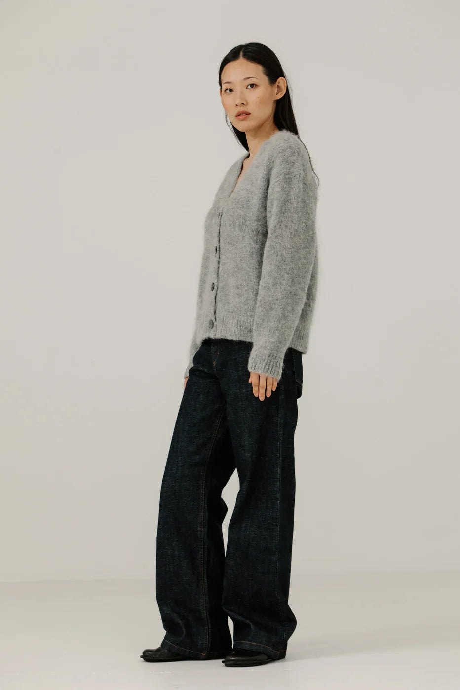 Suri Alpaca Cardigan - Grey - DUNE + SALT