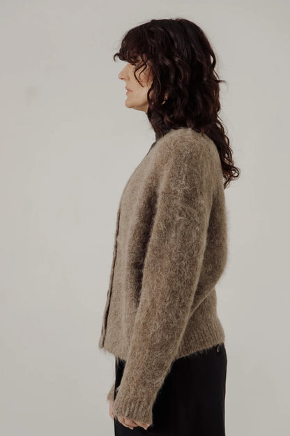 Suri Alpaca Cardigan - Taupe - DUNE + SALT