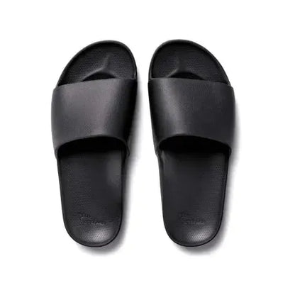 Black Archies Footwear M6/W7 with Birds Eye design, featuring sleek black material and detailed pattern.