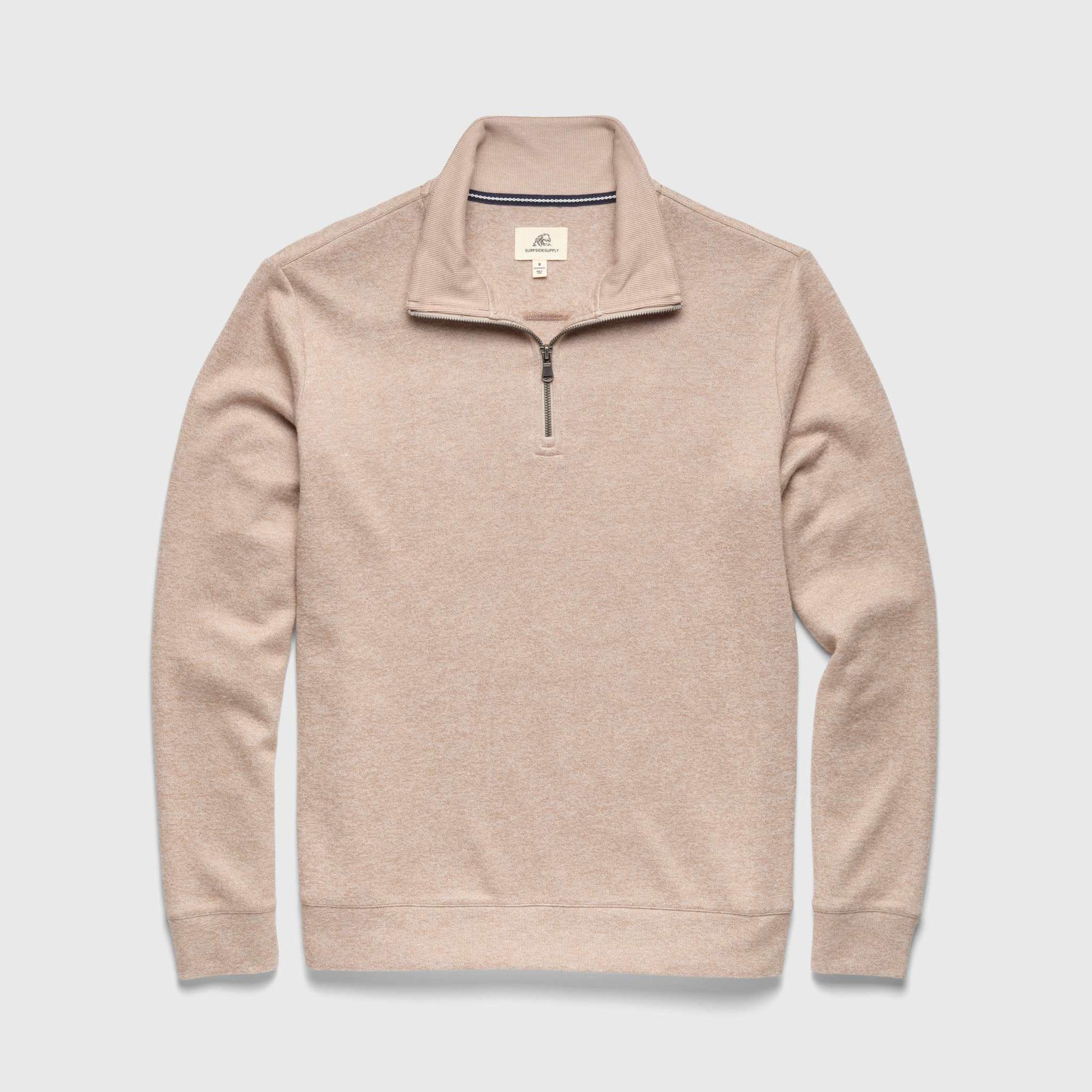 Bobby Cashmist Fleece Quarter Zip - Camel Heather