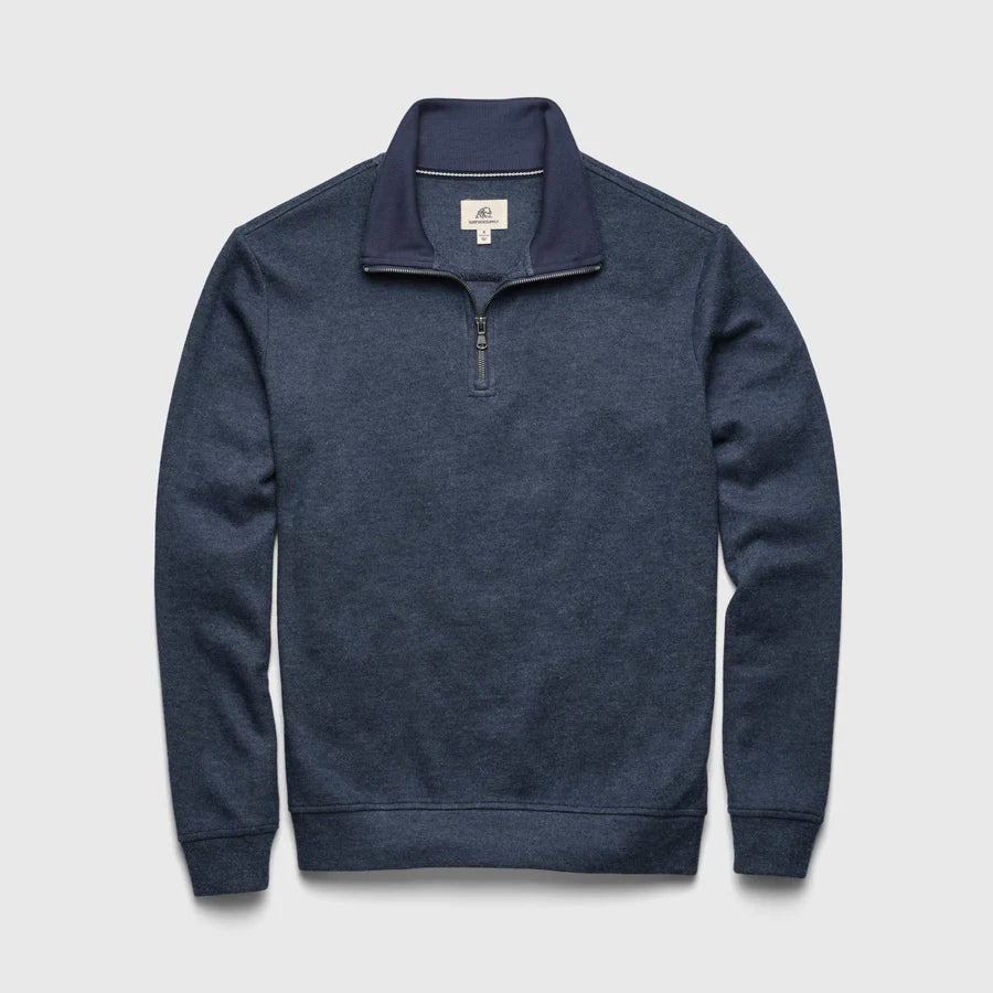 Bobby Cashmist Fleece 1/4 Zip - Navy Heather - DUNE + SALT