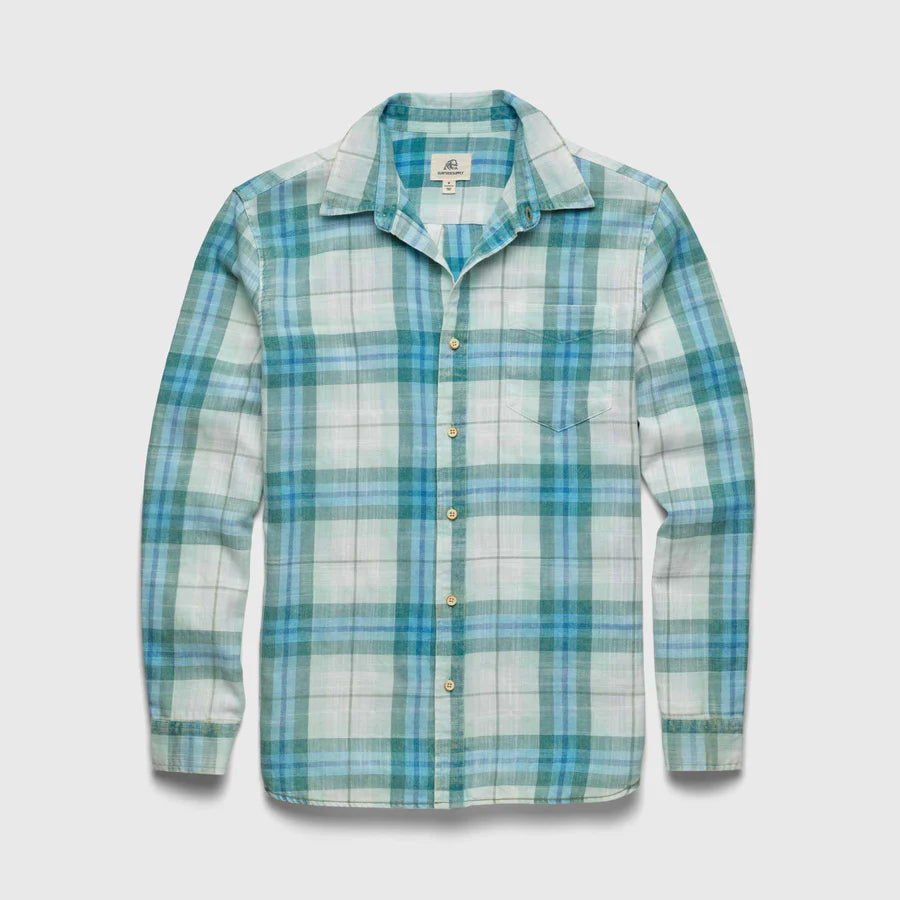 Brian Twill Plaid Shirt - Blue Combo - DUNE + SALT