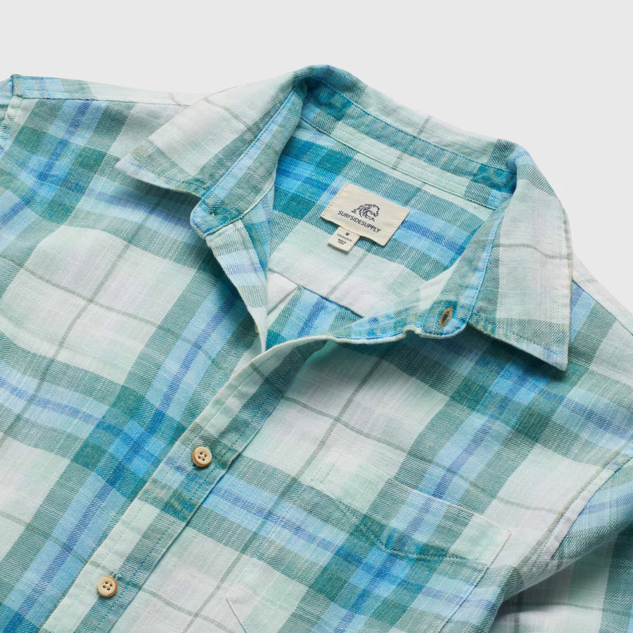 Brian Twill Plaid Shirt - Blue Combo - DUNE + SALT