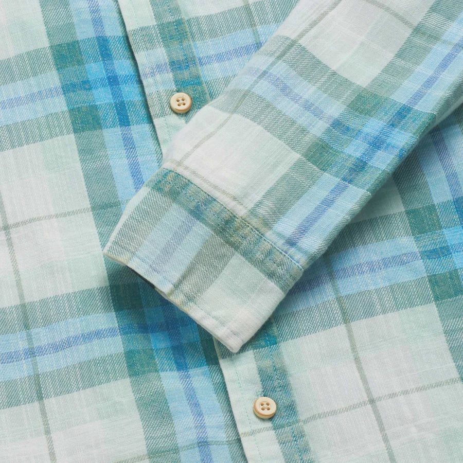 Brian Twill Plaid Shirt - Blue Combo - DUNE + SALT
