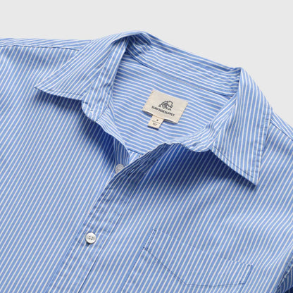 Brian Cotton/Nylon Pinstripe Shirt - Wedgewood Blue - DUNE + SALT