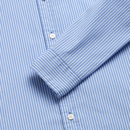 Brian Cotton/Nylon Pinstripe Shirt - Wedgewood Blue - DUNE + SALT