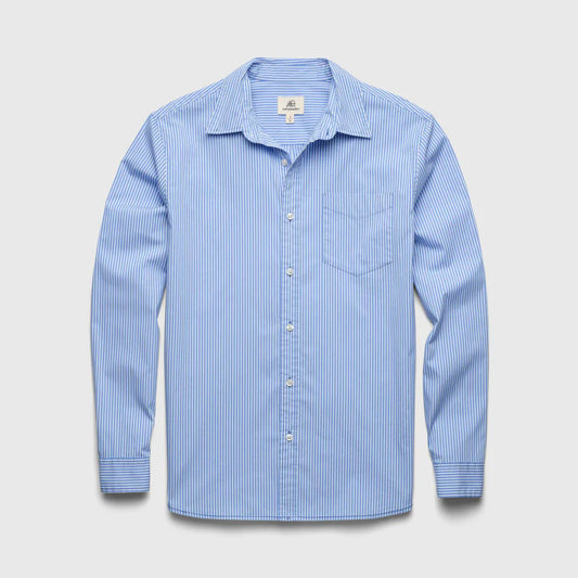 Brian Cotton/Nylon Pinstripe Shirt - Wedgewood Blue - DUNE + SALT