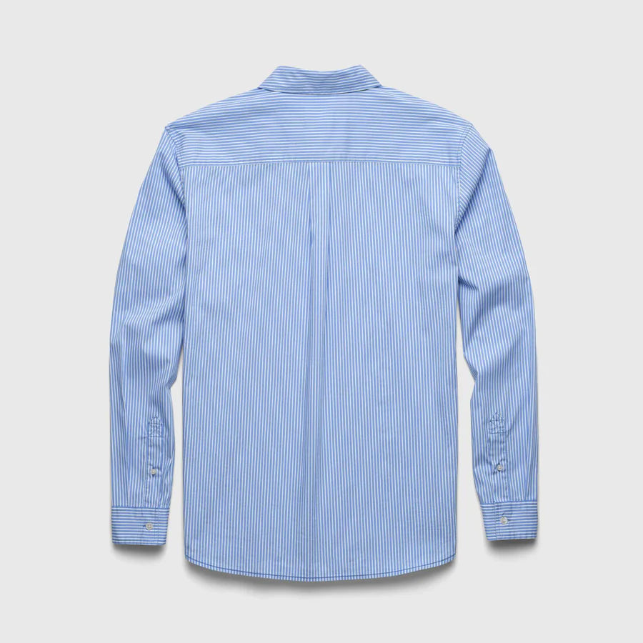 Brian Cotton/Nylon Pinstripe Shirt - Wedgewood Blue - DUNE + SALT