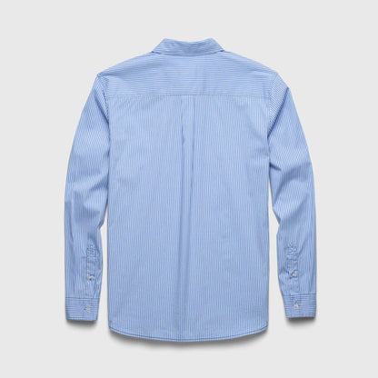 Brian Cotton/Nylon Pinstripe Shirt - Wedgewood Blue - DUNE + SALT