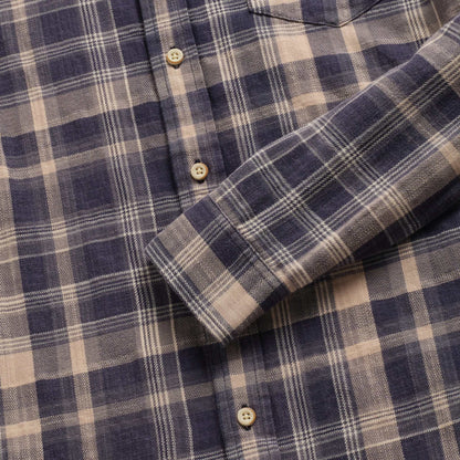Surfside Supply Brian Washed Twill Plaid Shirt - Blue Tan Combo Dark Slate Gray