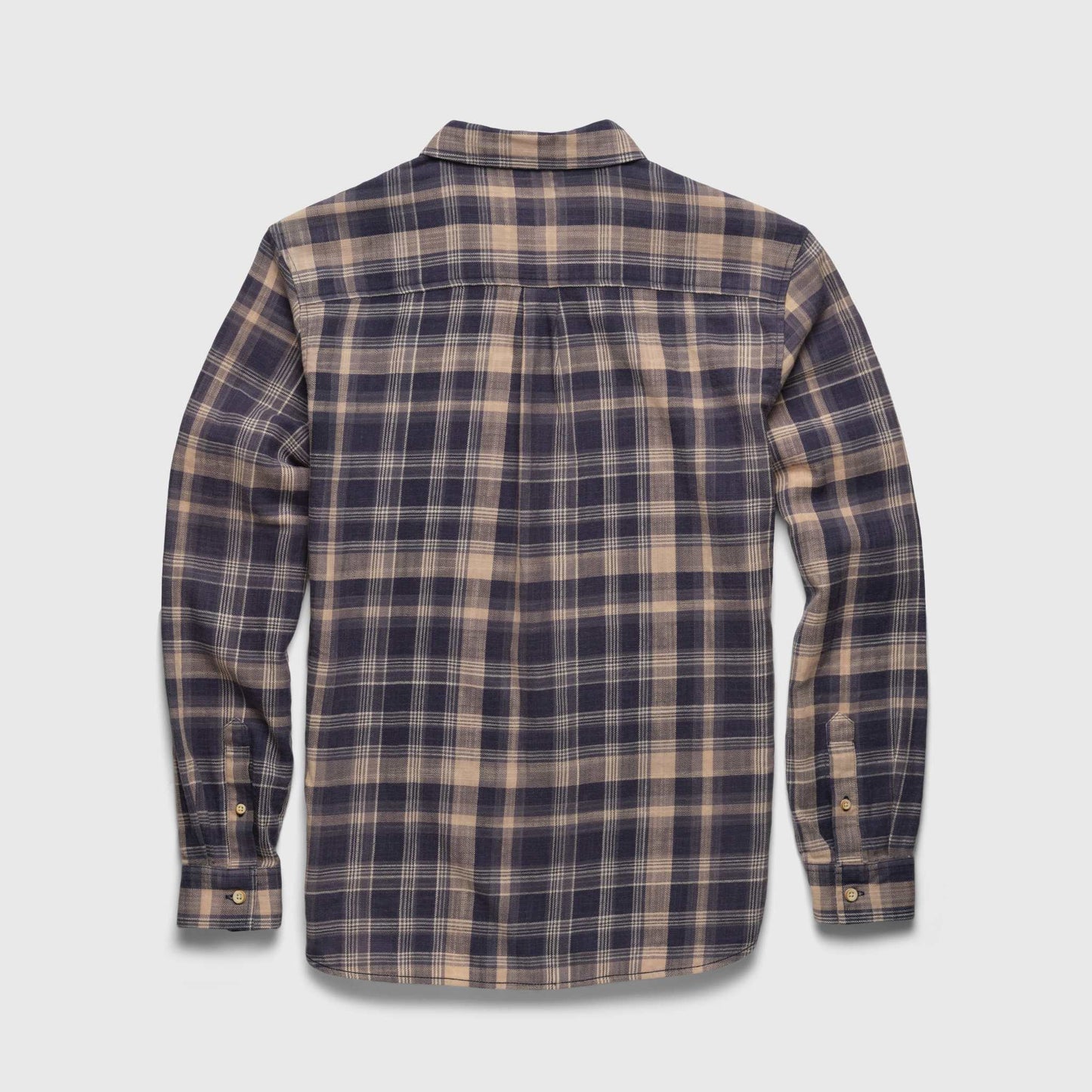 Surfside Supply Brian Washed Twill Plaid Shirt - Blue Tan Combo Lavender