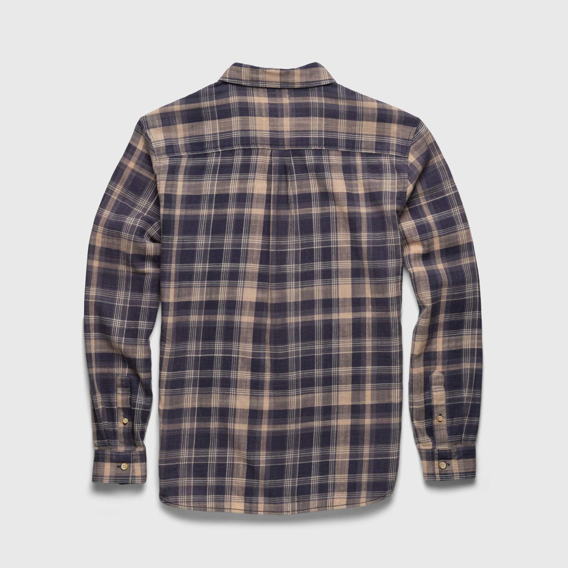 Surfside Supply Brian Washed Twill Plaid Shirt - Blue Tan Combo Lavender