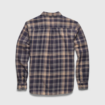 Surfside Supply Brian Washed Twill Plaid Shirt - Blue Tan Combo Lavender