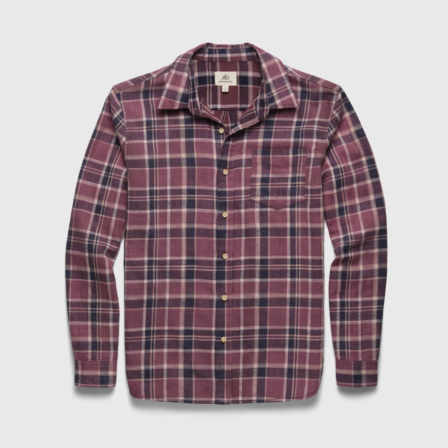 Brian Washed Twill Plaid Shirt - Huckleberry Combo
