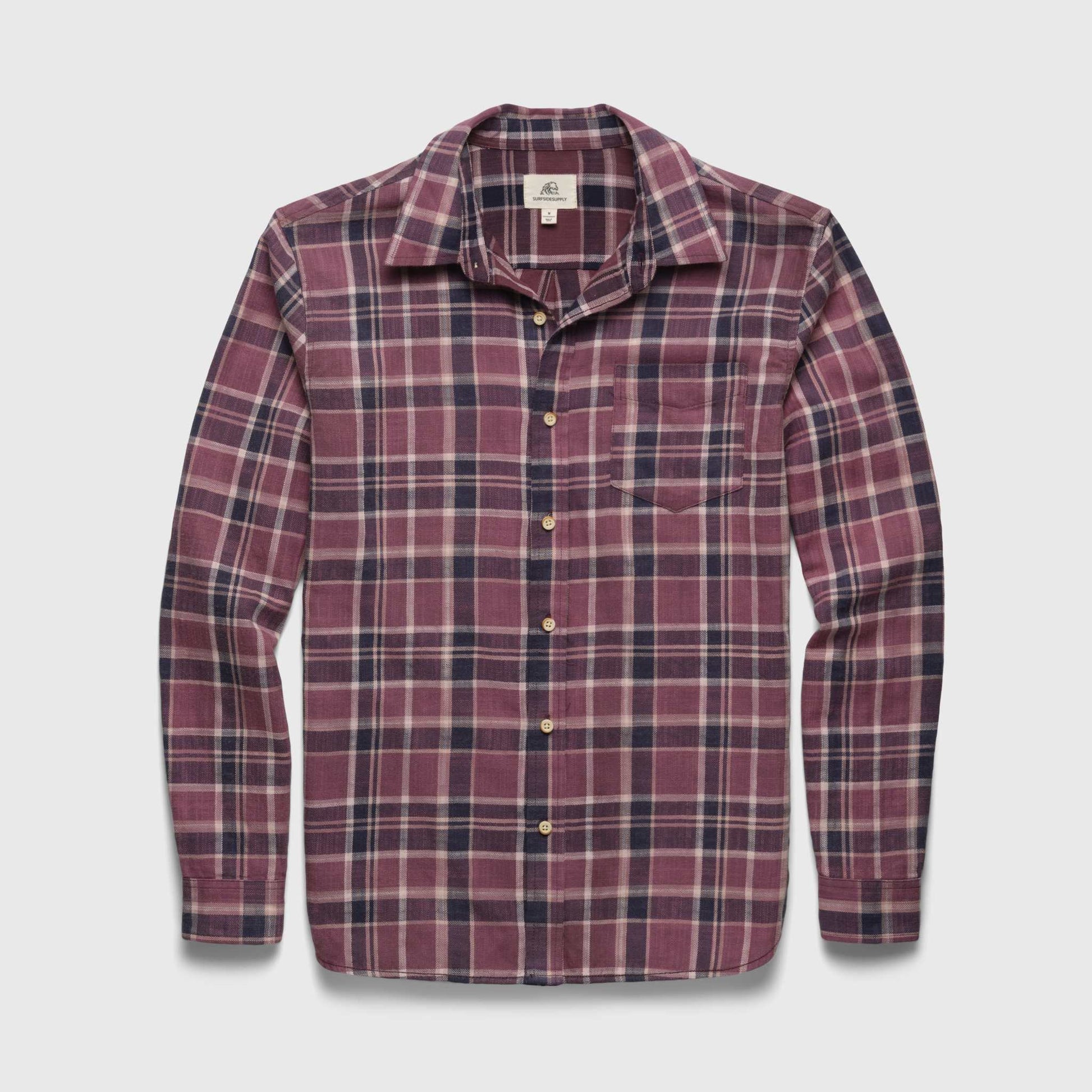 Brian Washed Twill Plaid Shirt - Huckleberry Combo