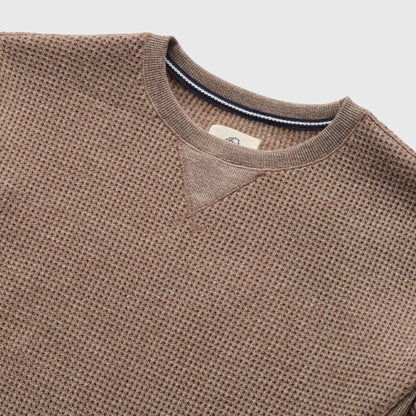 Surfside Supply Butch Waffle Fleece Crewneck - Camel Heather Dim Gray