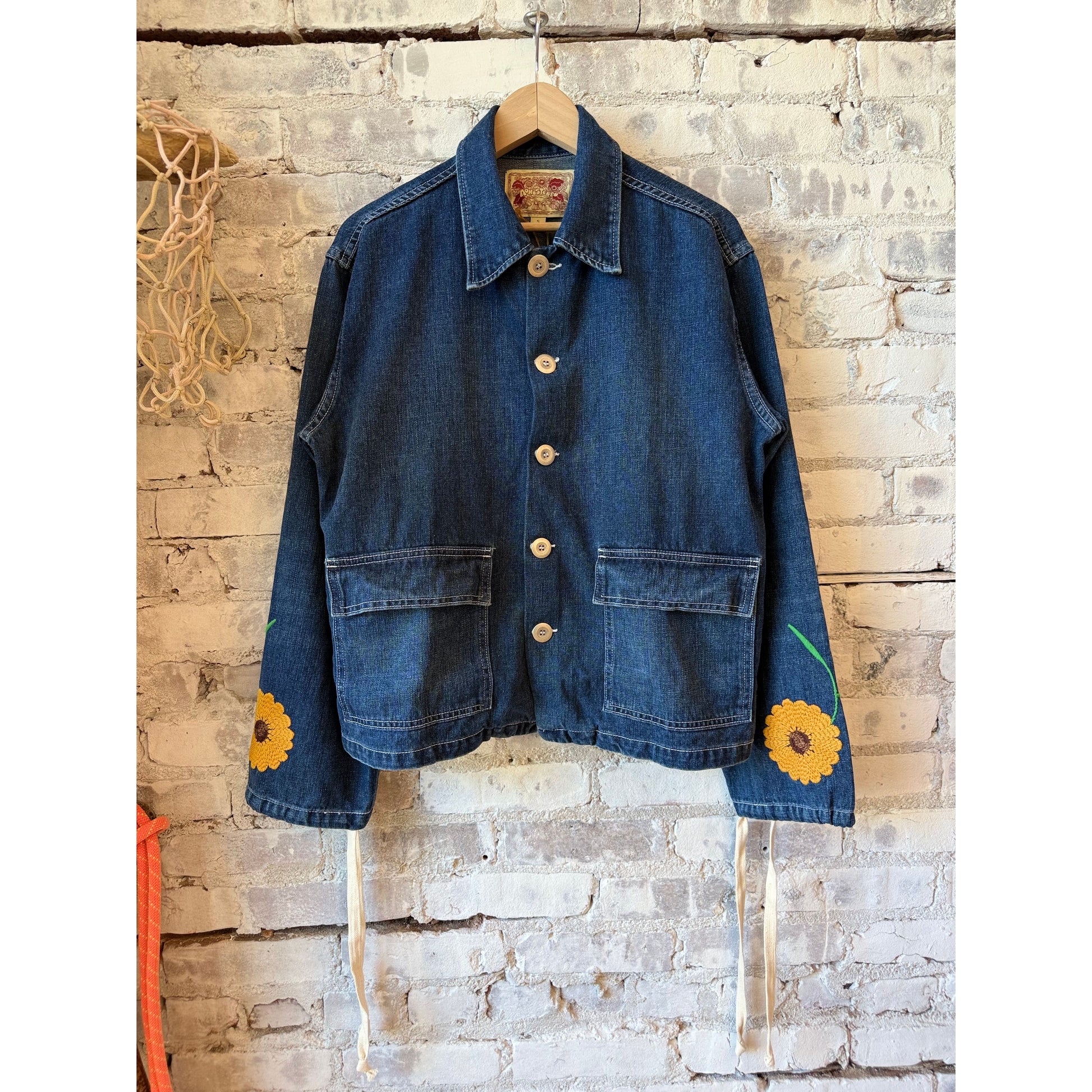 MONOSTERO Sunflower Fields Denim Jacket - Mid Rinse Light Gray