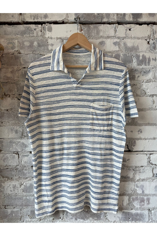 Knitted Polo - Riviera/Ecru - DUNE + SALT