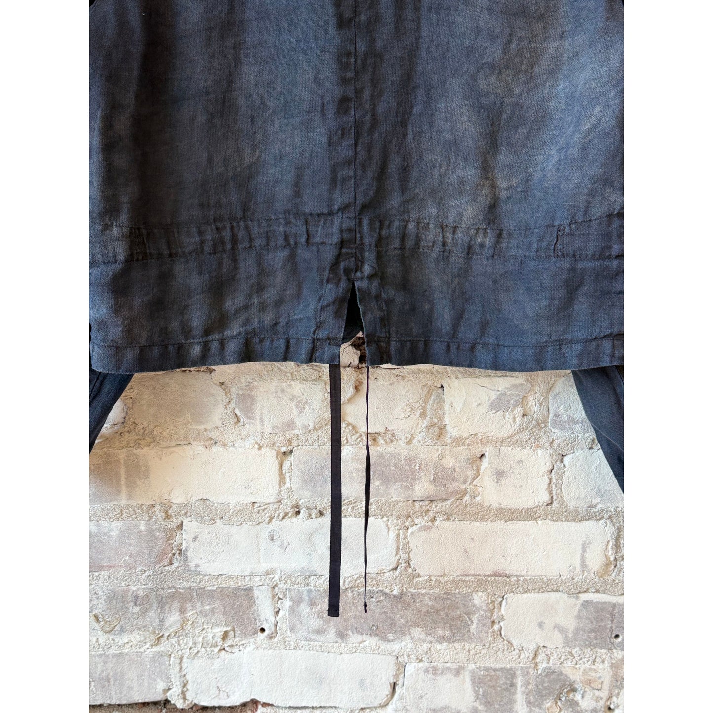 Indigo Charcoal Dyed Linen Dobby Jacket - DUNE + SALT