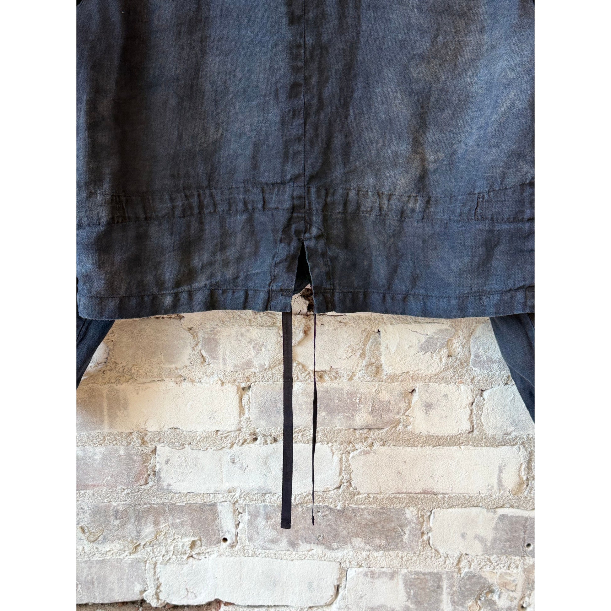 Indigo Charcoal Dyed Linen Dobby Jacket - DUNE + SALT