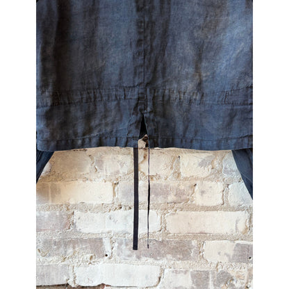 Indigo Charcoal Dyed Linen Dobby Jacket - DUNE + SALT