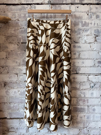 Joyce Woven Skirt - Raw White/Brown