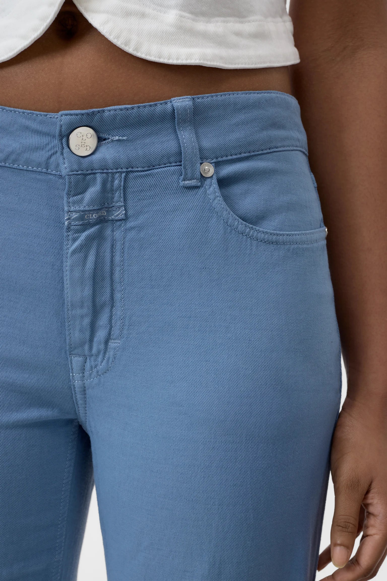 Closed Women's Milo Straight Pants – Stone Blue Slate Gray