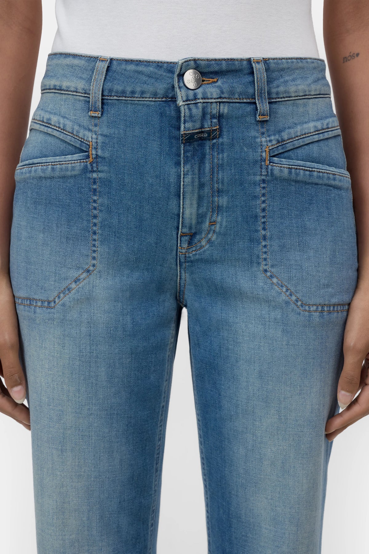 Closed Women's Mira-X Comfort Stretch Straight Jean - Mid Blue Dark Slate Blue