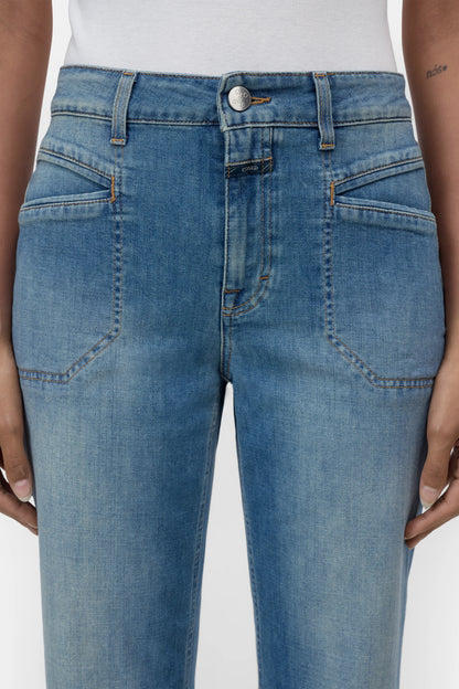 Closed Women's Mira-X Comfort Stretch Straight Jean - Mid Blue Dark Slate Blue