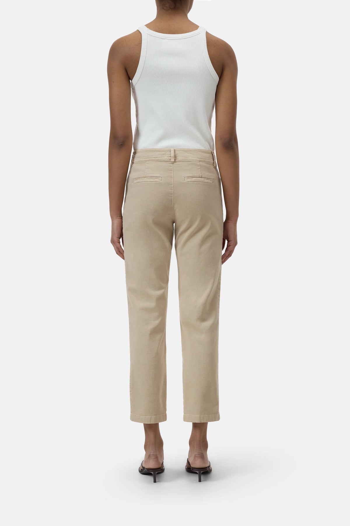 Closed Women's Sylva Slim Twill Pants - Clay Beige Dark Gray