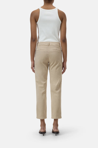 Closed Women's Sylva Slim Twill Pants - Clay Beige Dark Gray