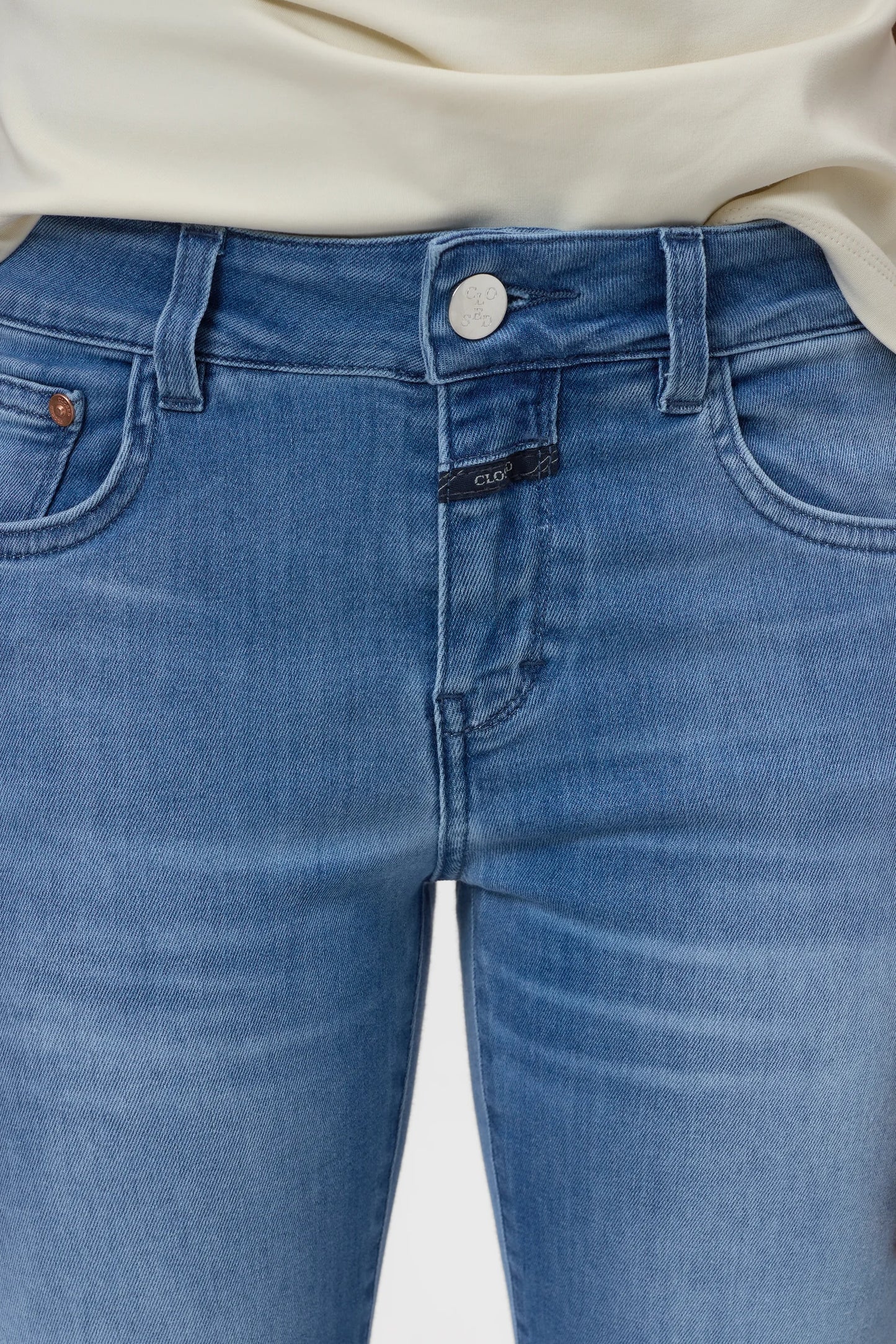 Baker Power Stretch Skinny Jean - Mid Blue - DUNE + SALT