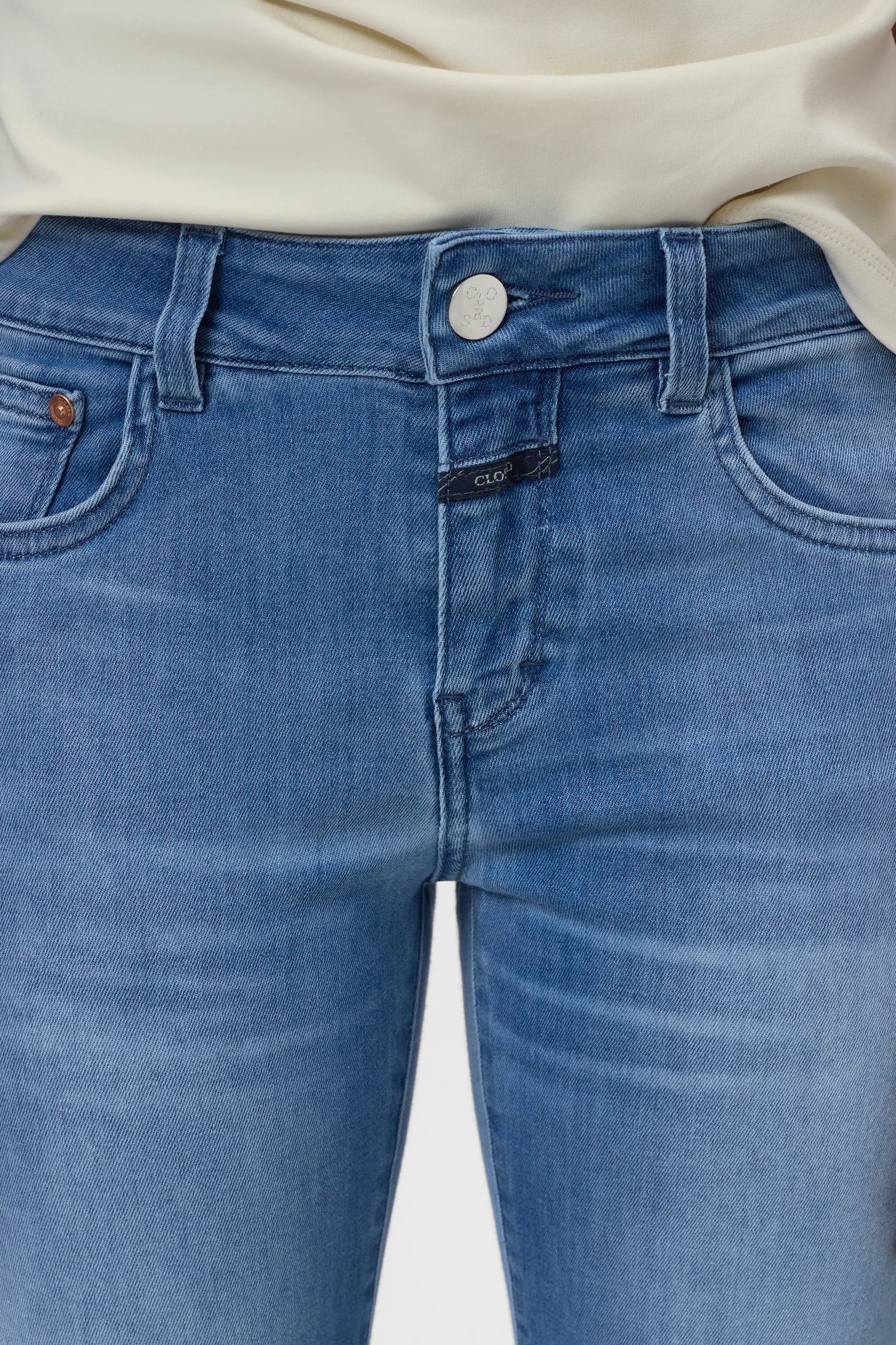 Baker Power Stretch Skinny Jean - Mid Blue - DUNE + SALT